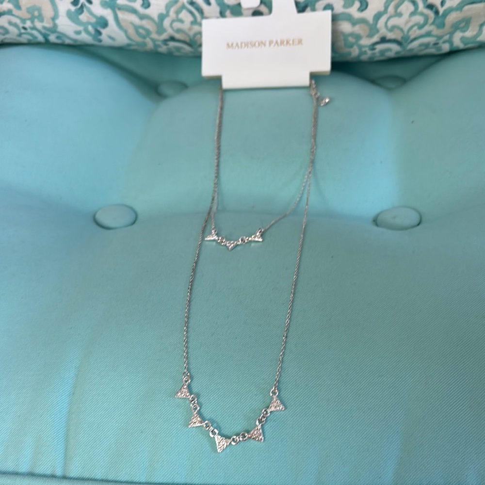 Madison Park Silver Starburst Necklace